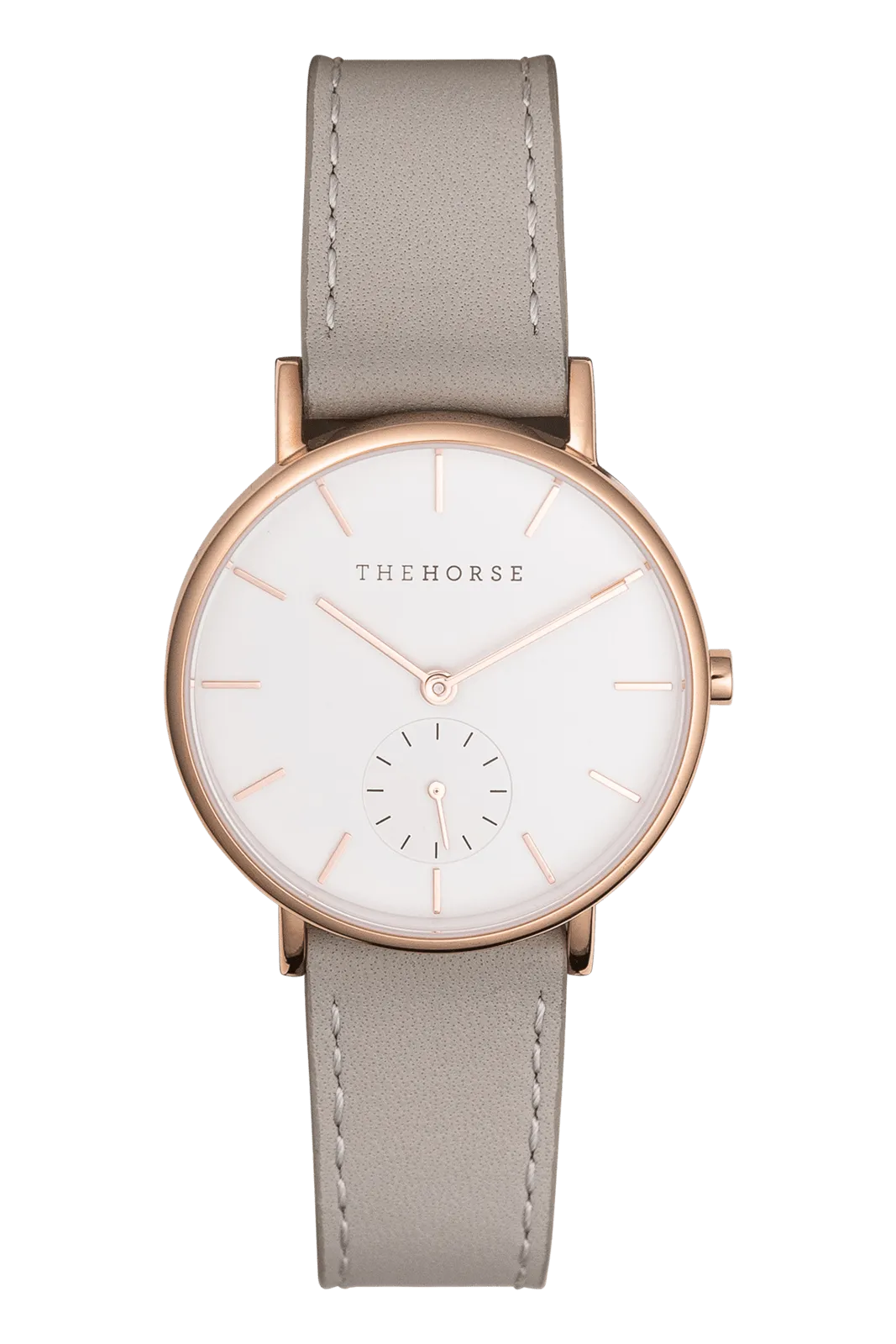 THE HORSE CLASSIC WATCH - ROSE GOLD/ WHITE DIAL/GREY LEATHER