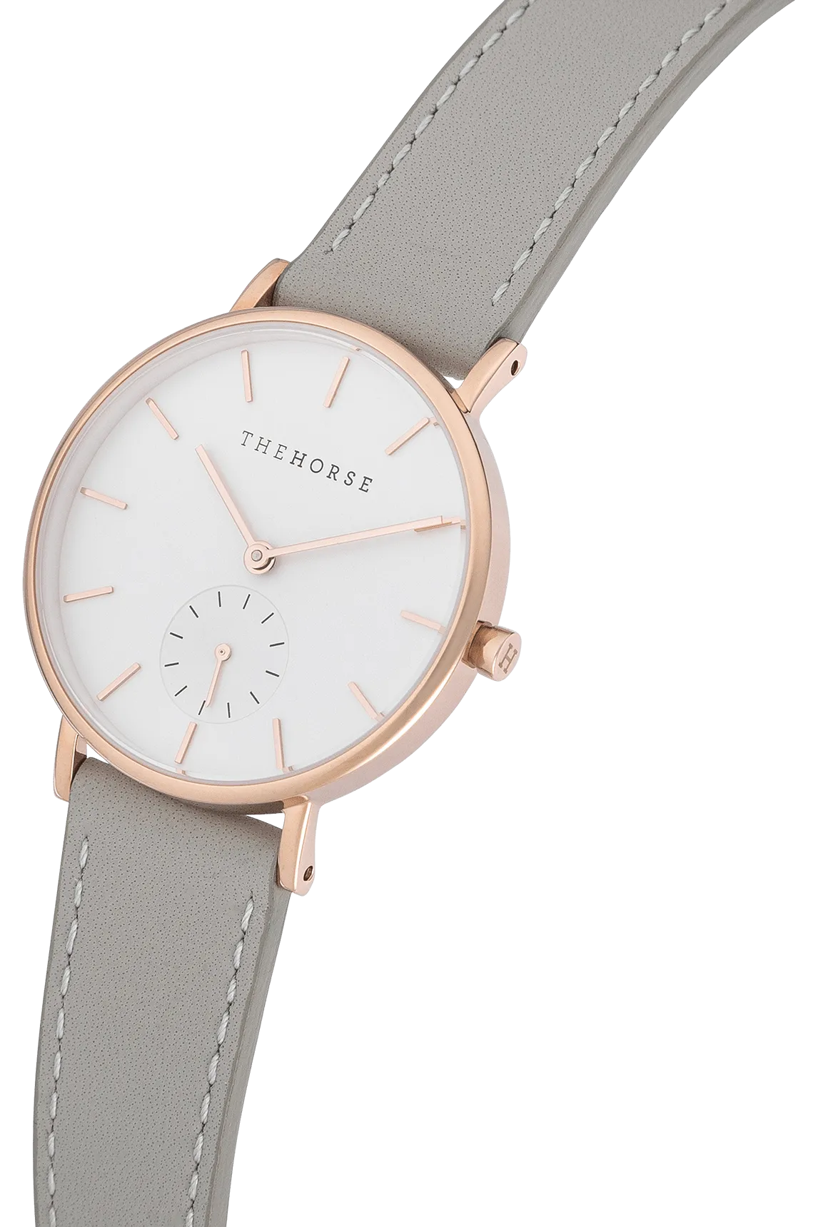 THE HORSE CLASSIC WATCH - ROSE GOLD/ WHITE DIAL/GREY LEATHER
