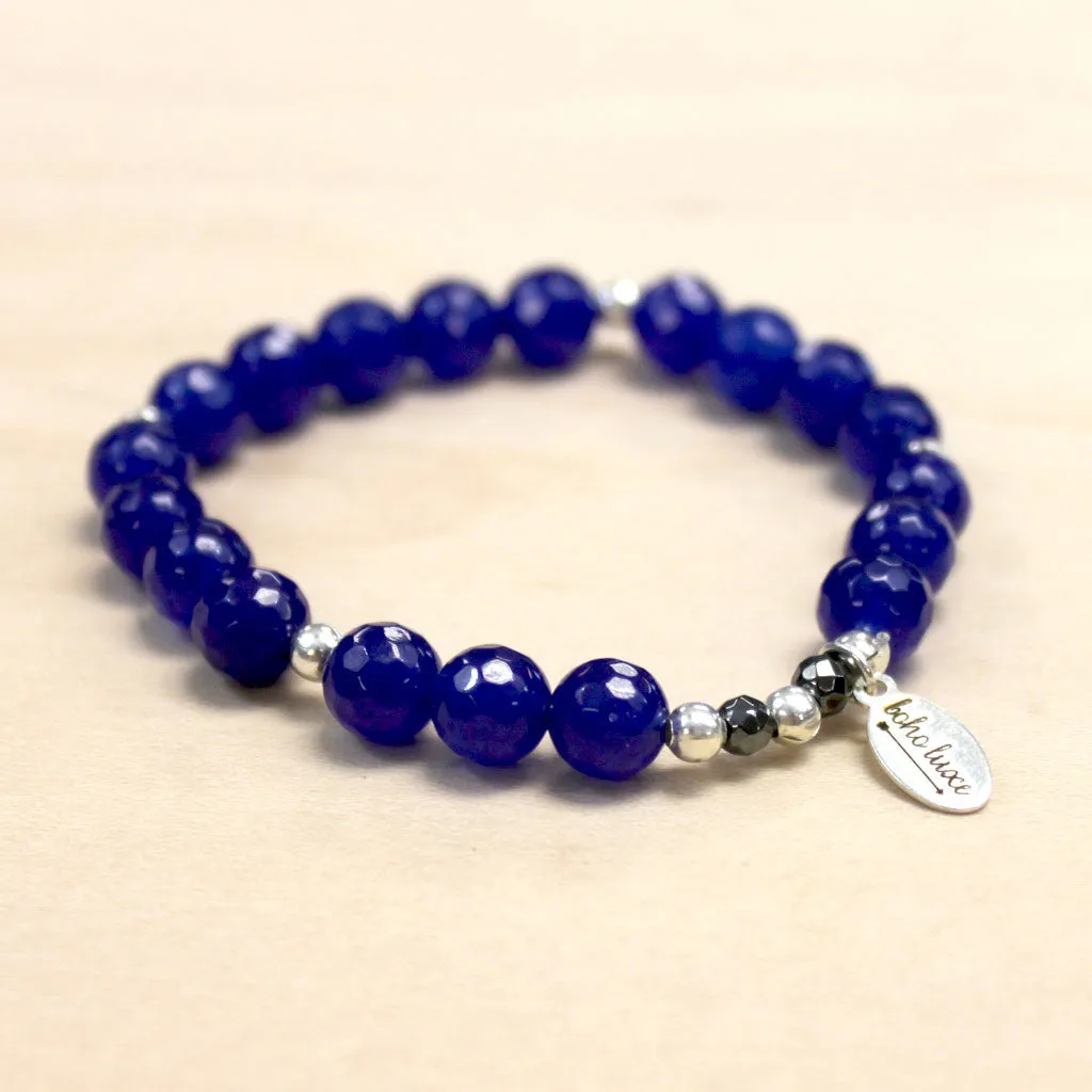 The Jayne - Dark Blue Jade Bracelet