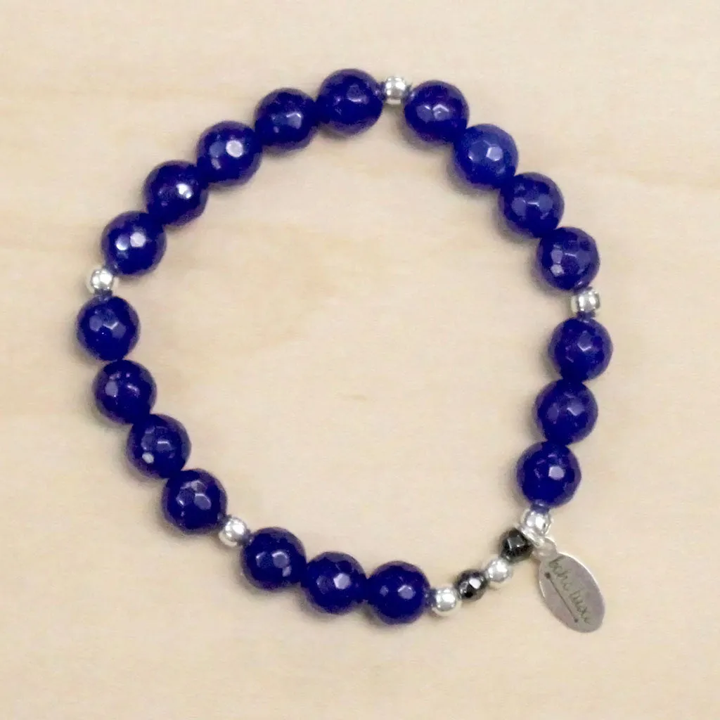 The Jayne - Dark Blue Jade Bracelet