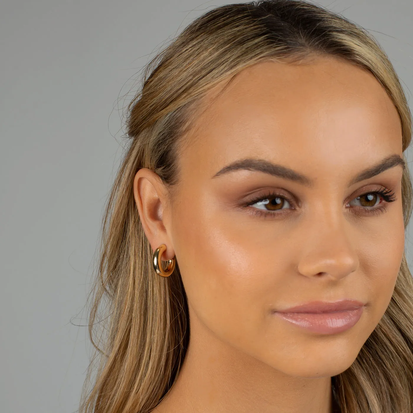 Thick Hollow Hoop Earring