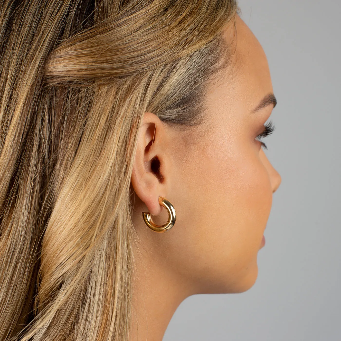 Thick Hollow Hoop Earring