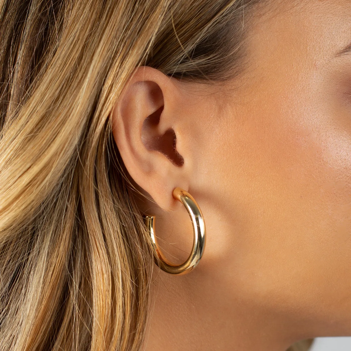 Thick Hollow Hoop Earring