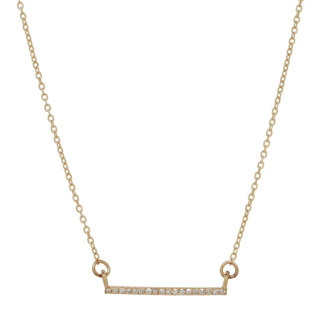 Thin Diamond Bar Necklace