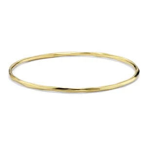 Thin Faceted Bangle in 18K Gold