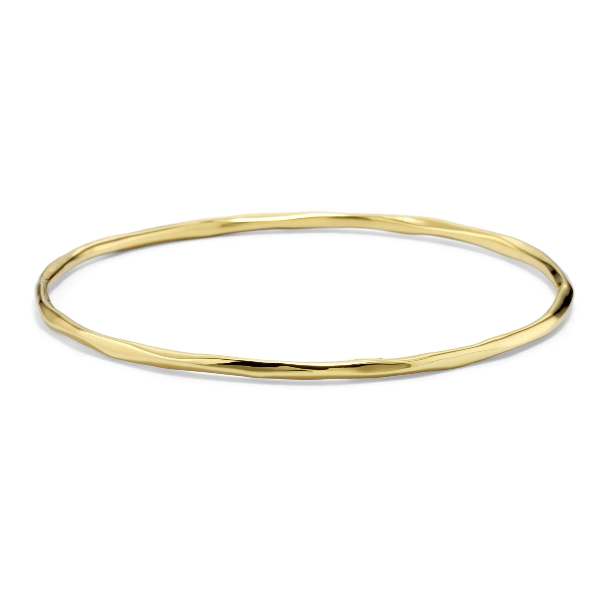 Thin Faceted Bangle in 18K Gold