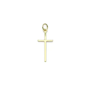 Thin Long Gold Cross Charm Pendant, Sku#Y1020