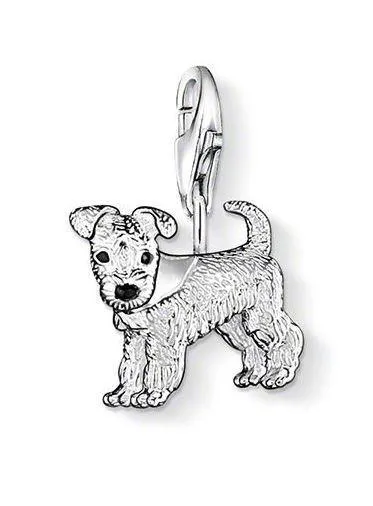 Thomas Sabo Charm Club Sterling Silver Black Enamel Dog Charm