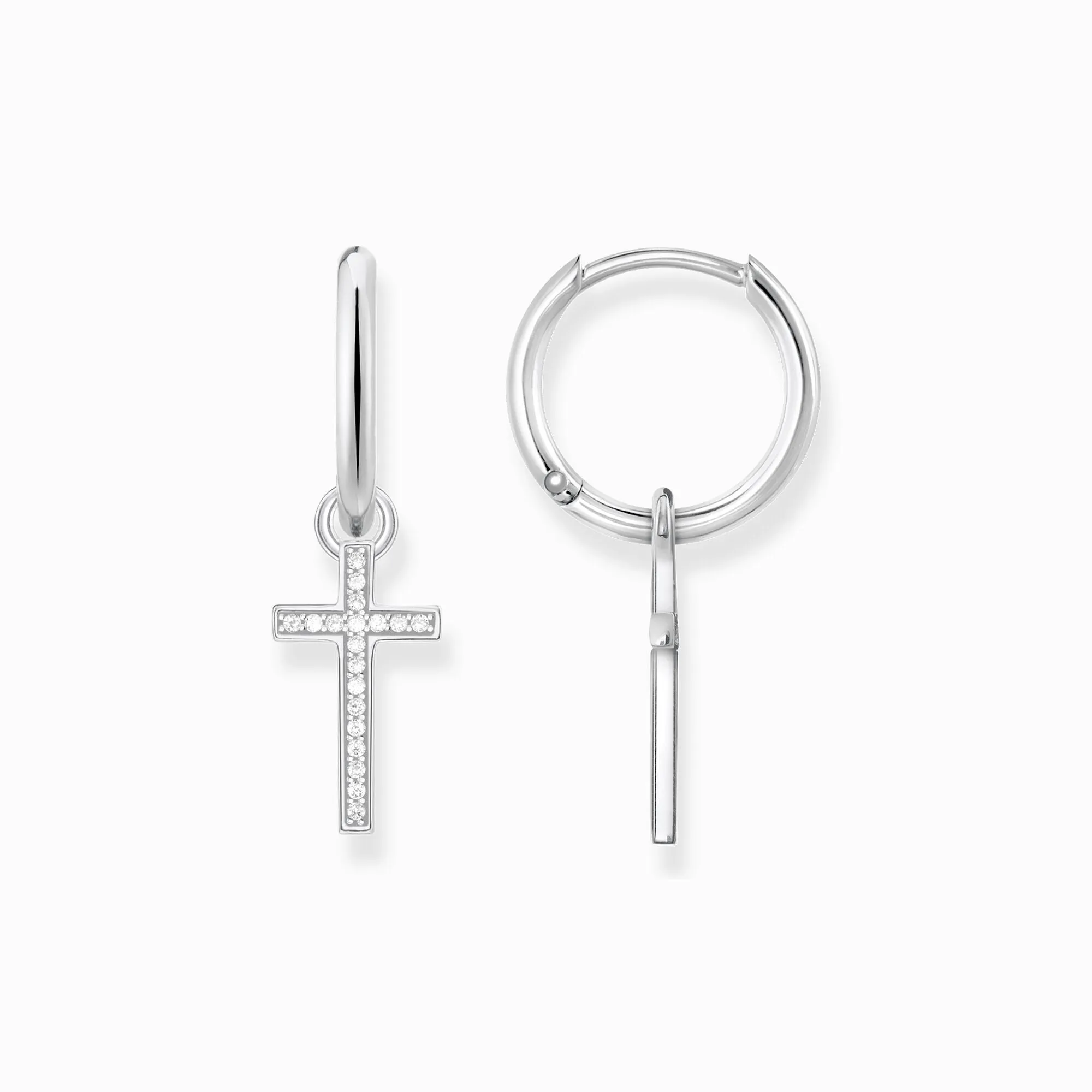 Thomas Sabo Sterling Silver Hoop Cross Earrings