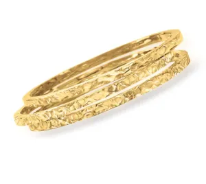 Three Hammered Bangle Bracelets