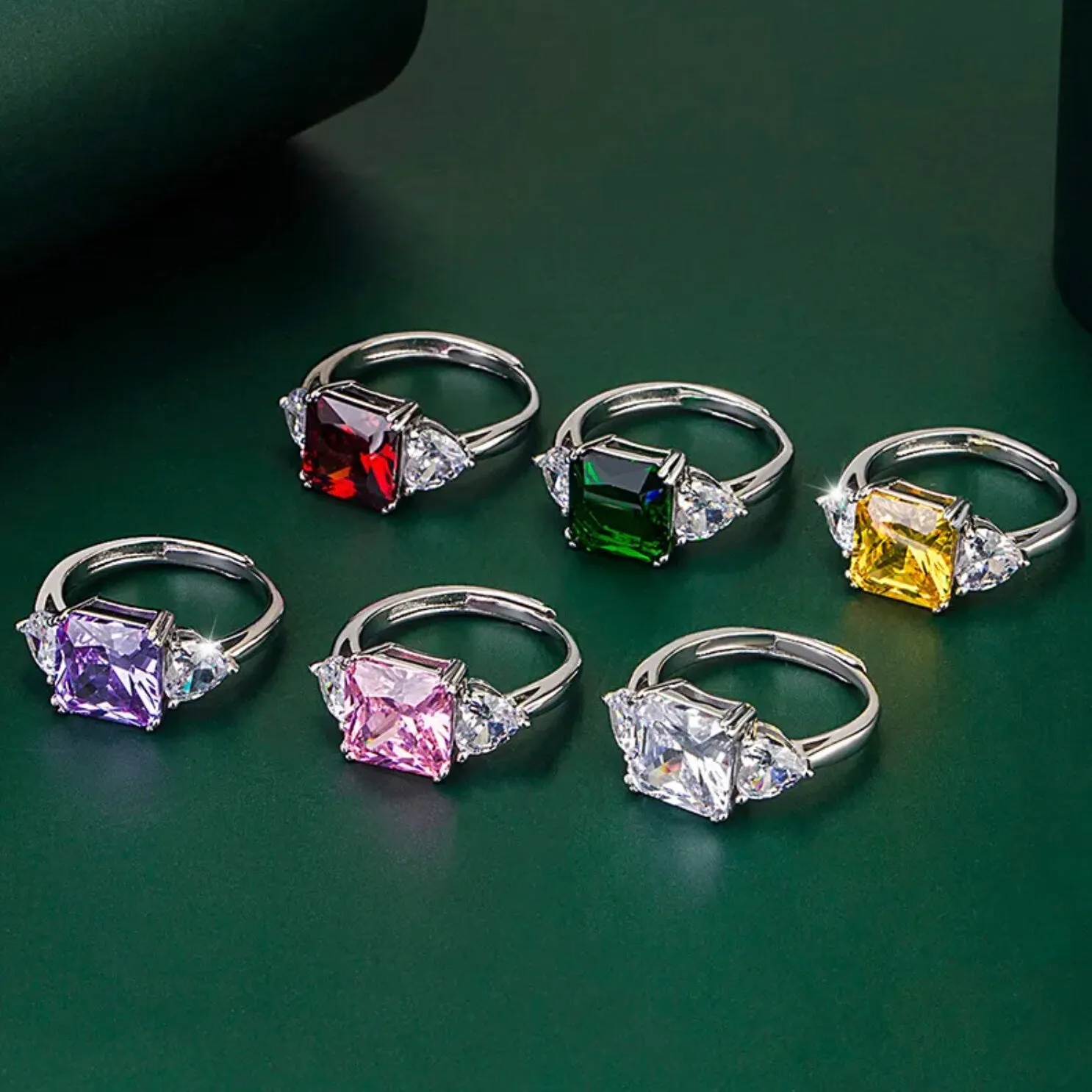 Three Stone Ring | Purple Diamond Ring | Womens Engagement Ring | Engagement Rings | Womens Rings | Emerald Engagement Ring | Baguette Ring