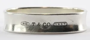 Tiffany & Co Sterling Silver 1837 Collection Square Cushion Bangle Bracelet