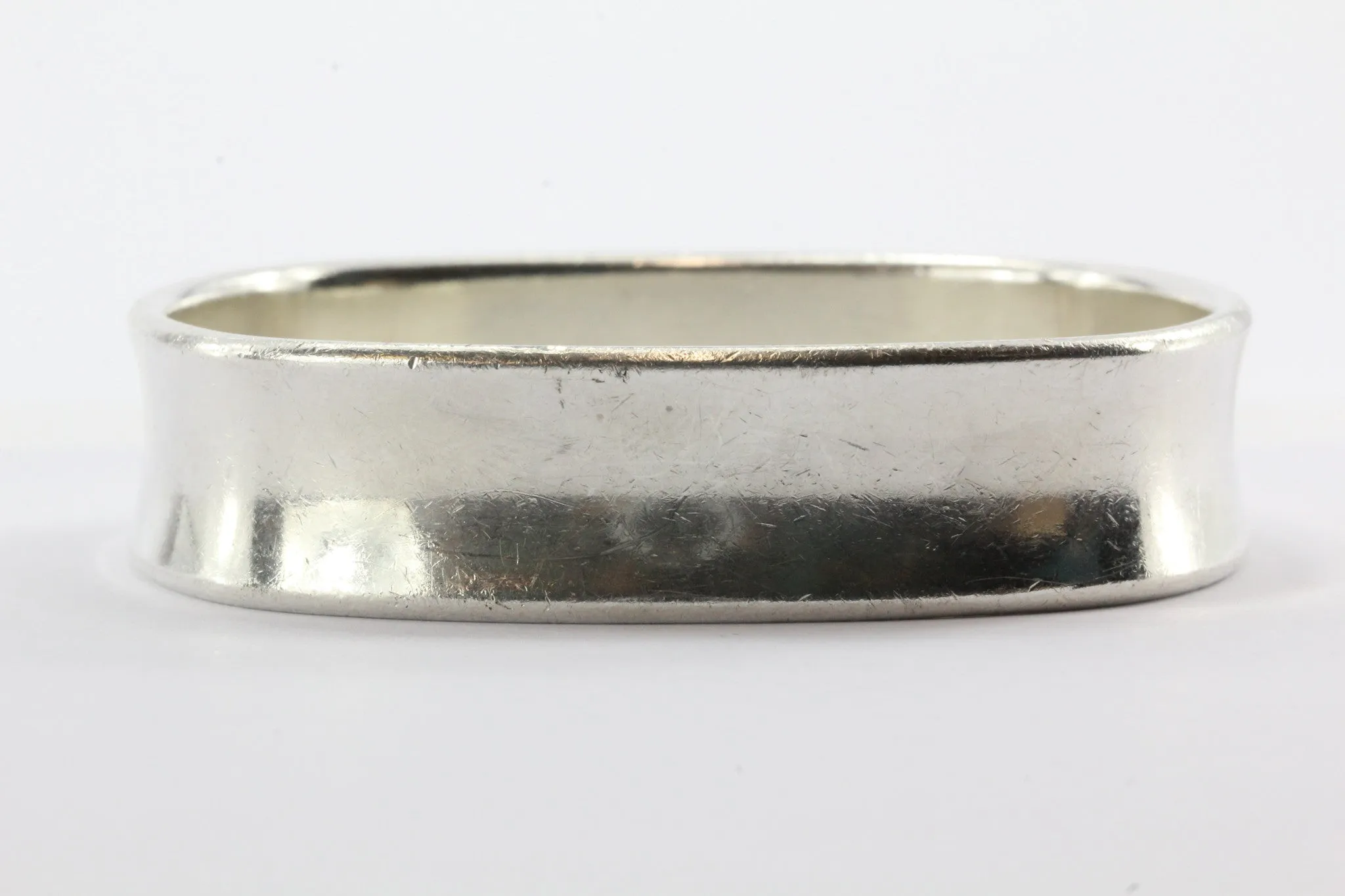Tiffany & Co Sterling Silver 1837 Collection Square Cushion Bangle Bracelet