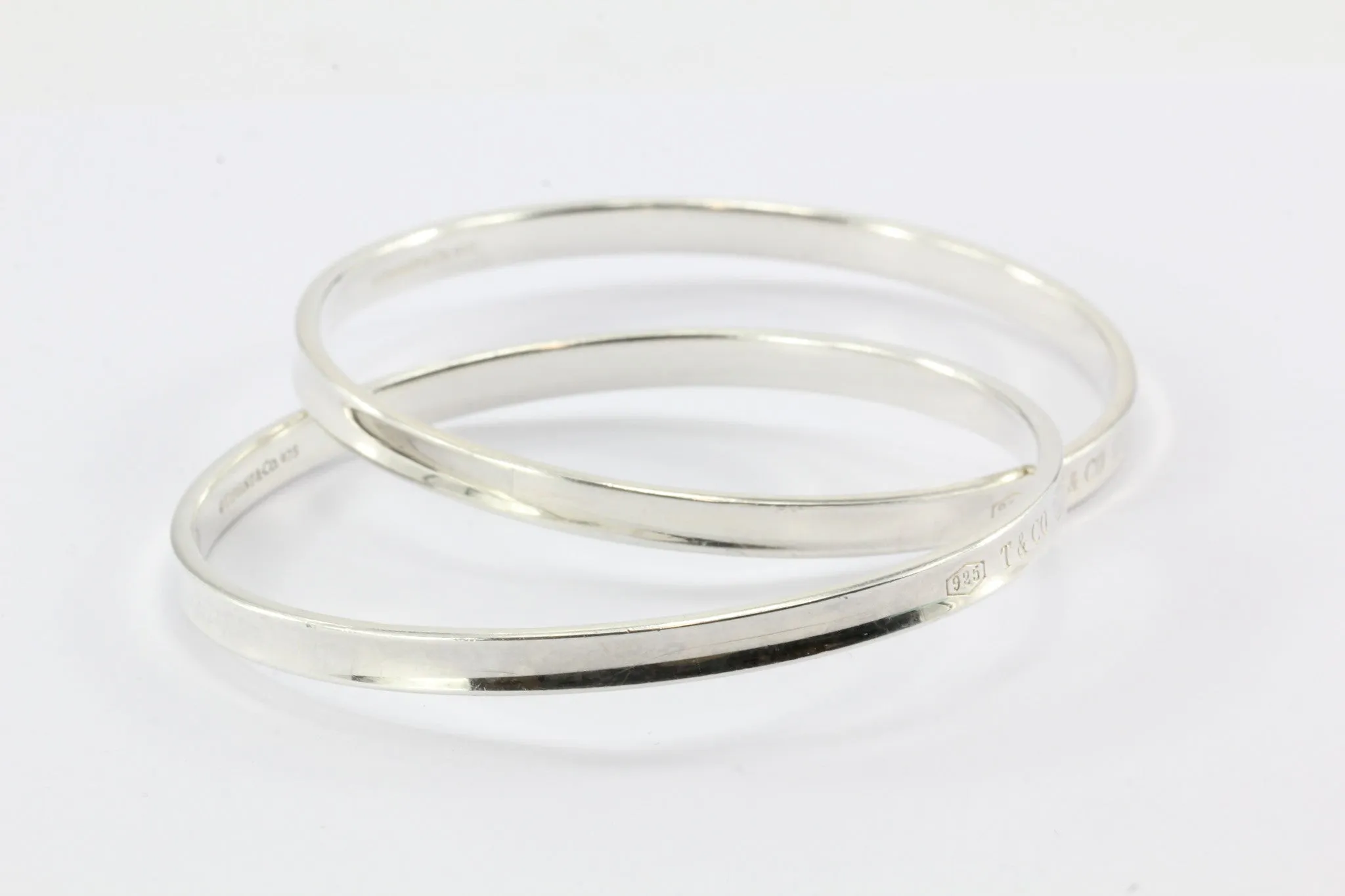 Tiffany & Co Sterling Silver 1837 Interlocking Circles Bangle Bracelet