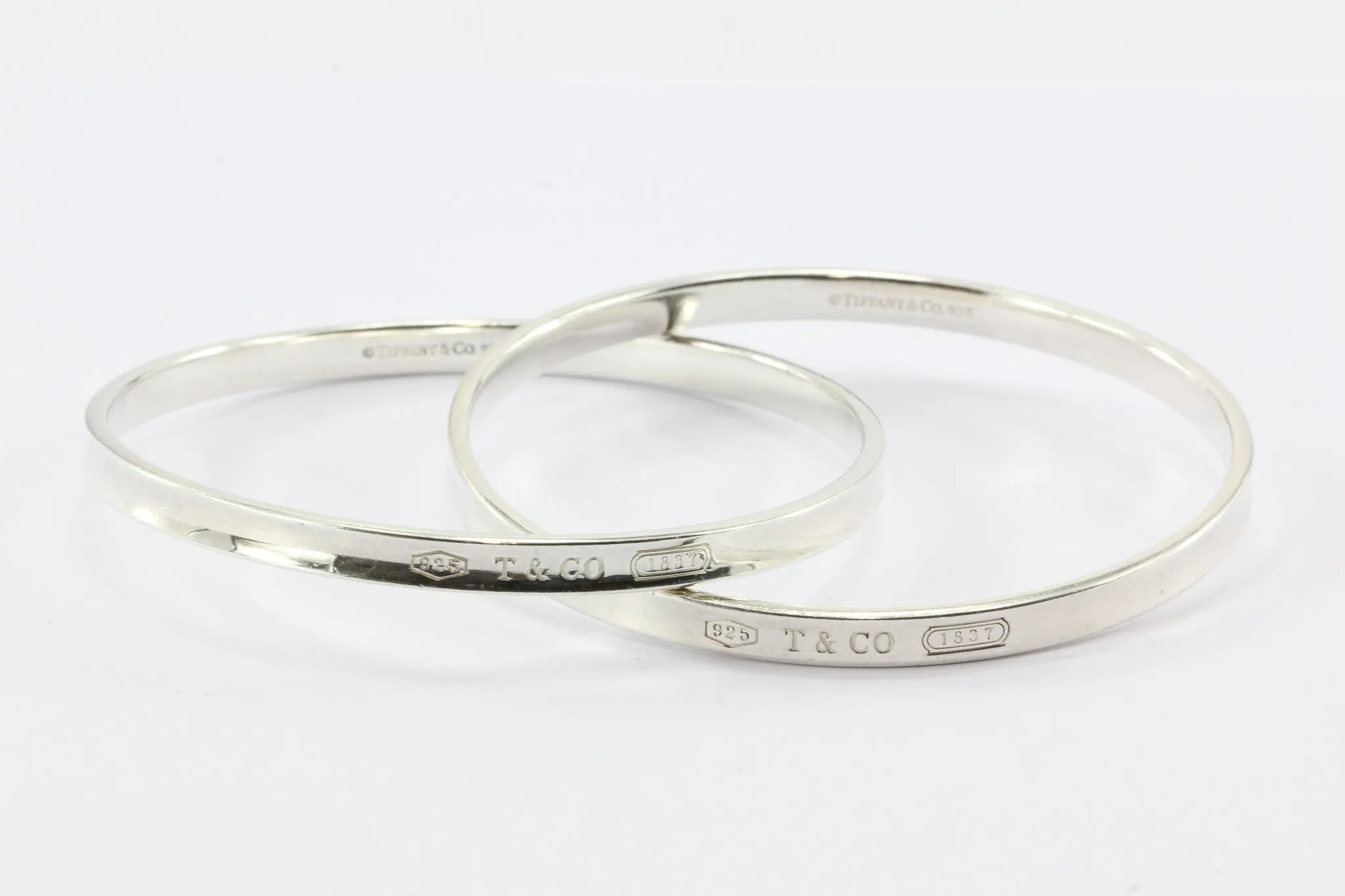 Tiffany & Co Sterling Silver 1837 Interlocking Circles Bangle Bracelet