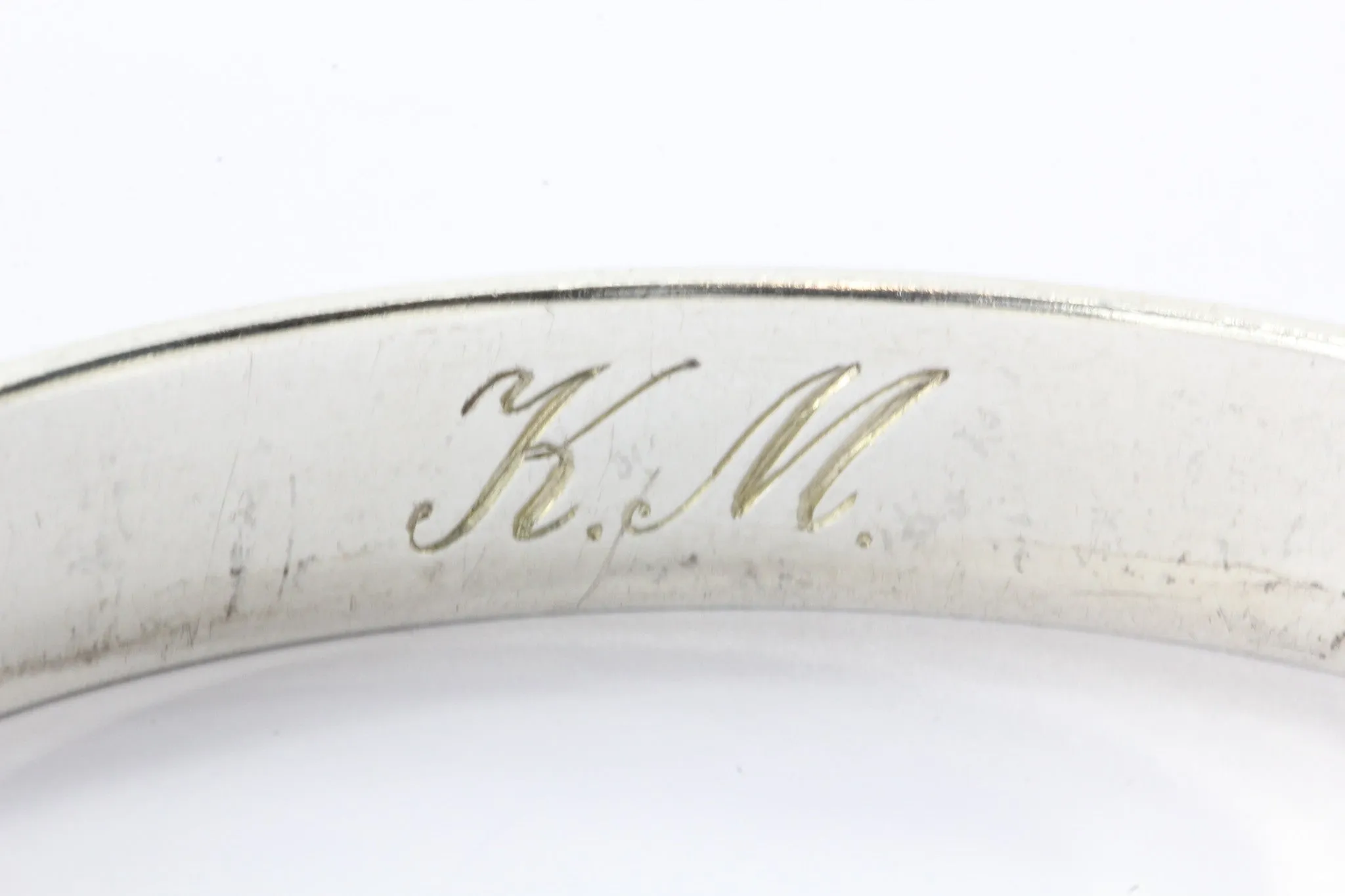Tiffany & Co Sterling Silver Keyhole Bangle w/ Diamonds Bracelet