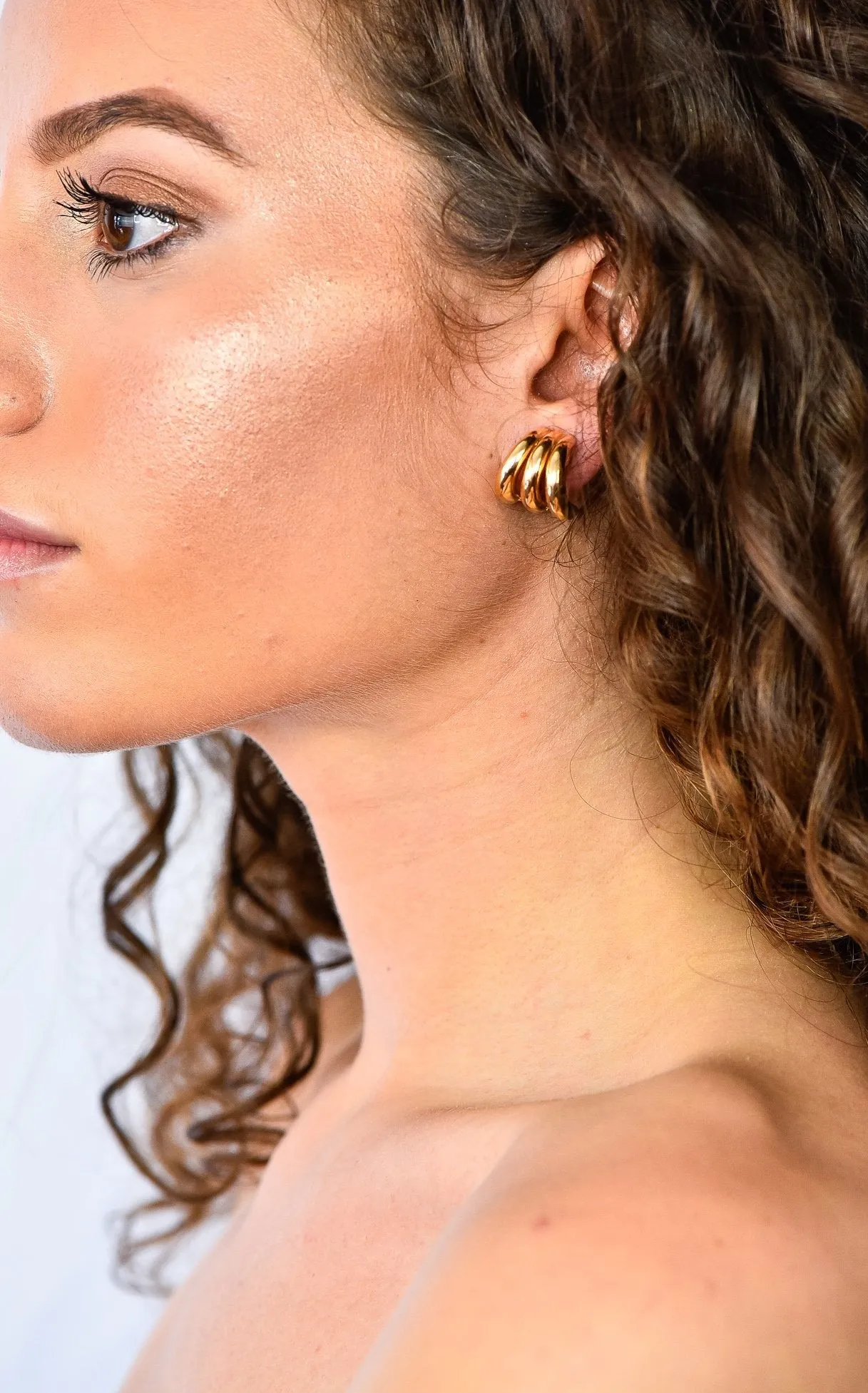 Tiffany & Co. Vintage 14 Karat Gold J Hoop Ear-Clip Earrings
