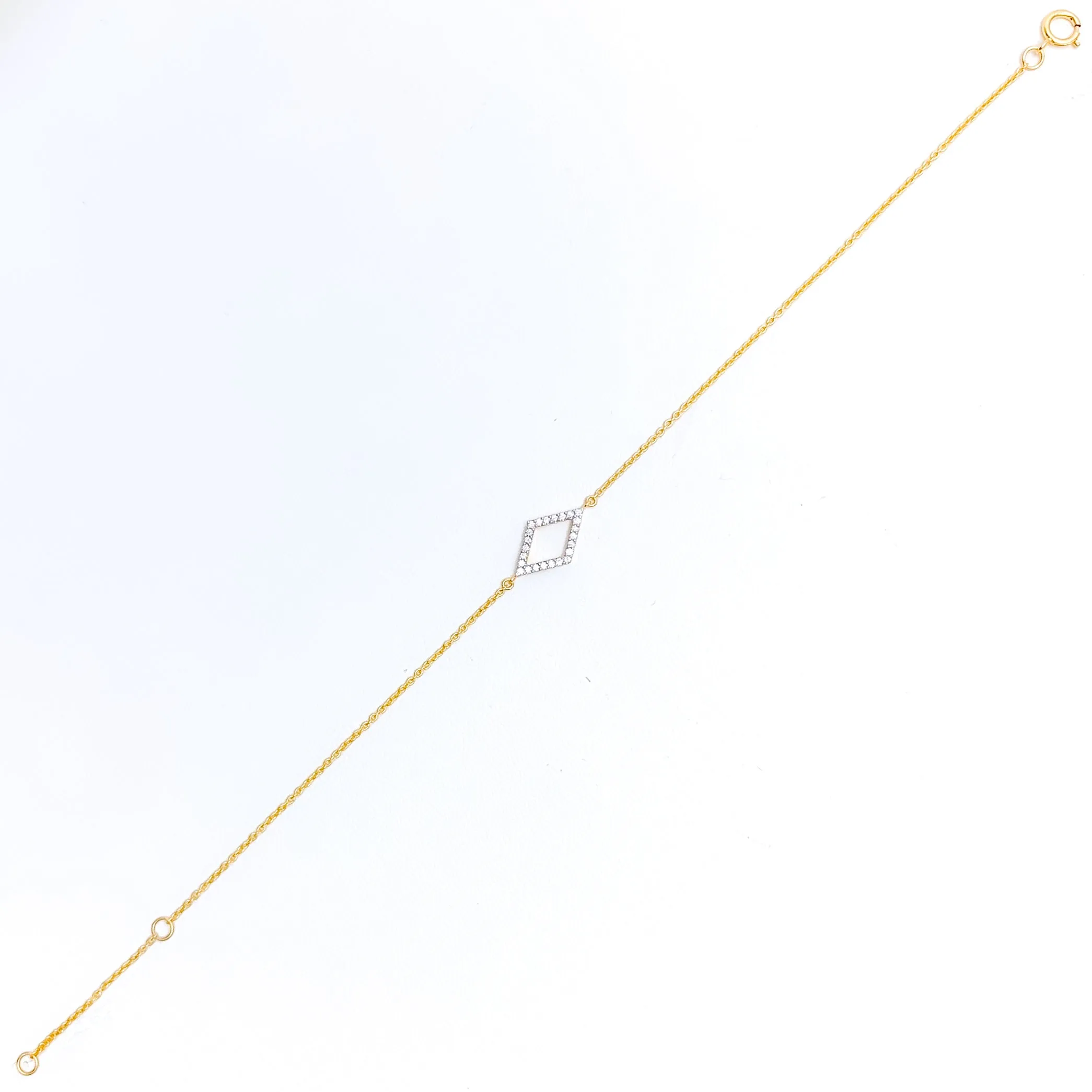 Timeless Kite-Shaped Diamond   18k Gold Bracelet