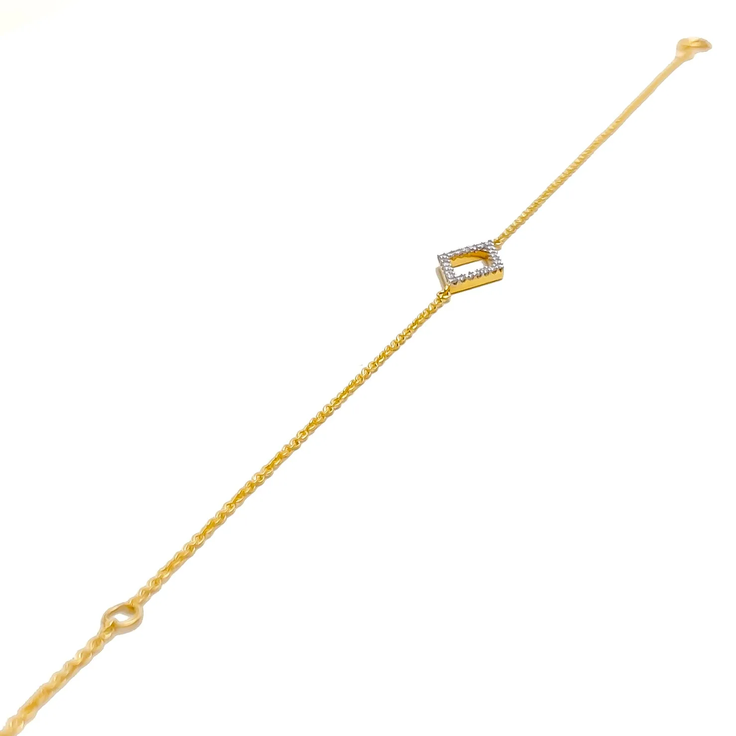 Timeless Kite-Shaped Diamond   18k Gold Bracelet