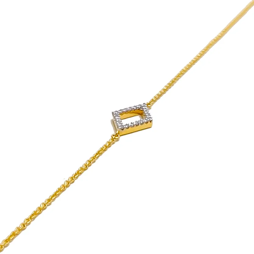 Timeless Kite-Shaped Diamond   18k Gold Bracelet