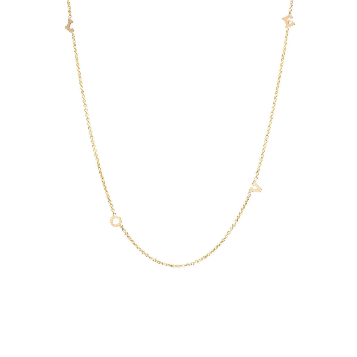 Tiny Gold Four Letter LOVE Necklace
