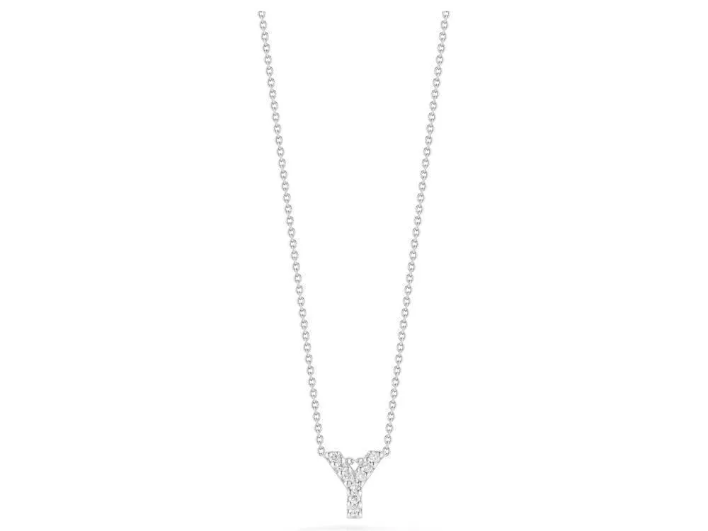 Tiny Treasures Diamond Love Letter "Y" in White Gold