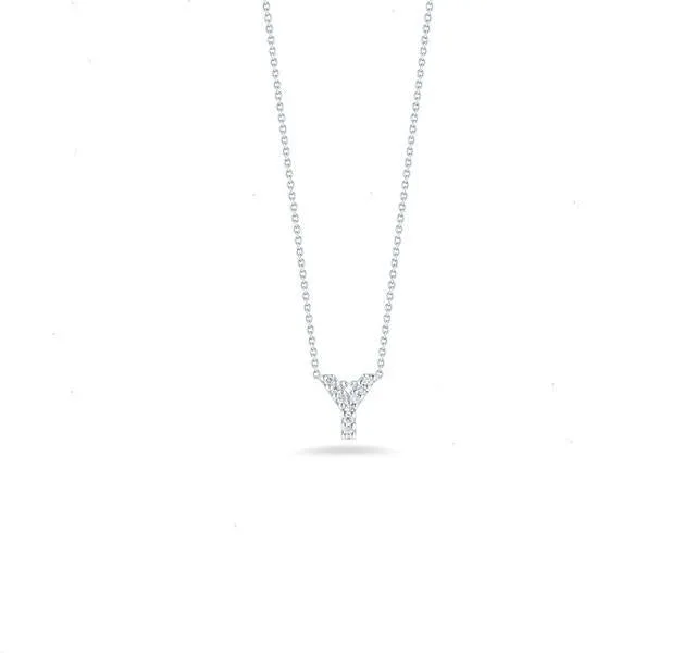 Tiny Treasures Diamond Love Letter "Y" in White Gold