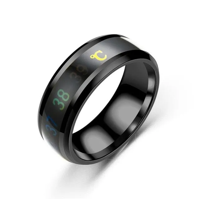 Titanium Steel, Mood Emotion Feeling Intelligent Rings for Women Men Waterproof Jewelry.