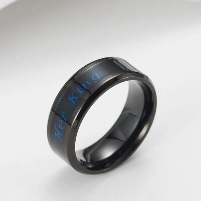 Titanium Steel, Mood Emotion Feeling Intelligent Rings for Women Men Waterproof Jewelry.