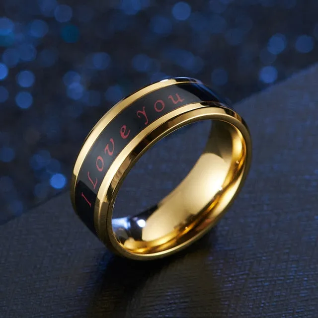Titanium Steel, Mood Emotion Feeling Intelligent Rings for Women Men Waterproof Jewelry.