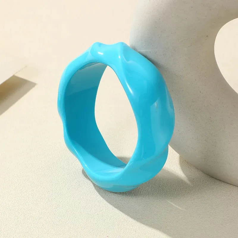 Transparent Resin Acrylic Bangles For Women Geometry Round Bangle Bracelets Charm Thick Simple Party Hand Jewelry