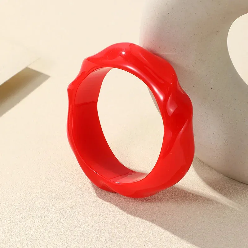 Transparent Resin Acrylic Bangles For Women Geometry Round Bangle Bracelets Charm Thick Simple Party Hand Jewelry