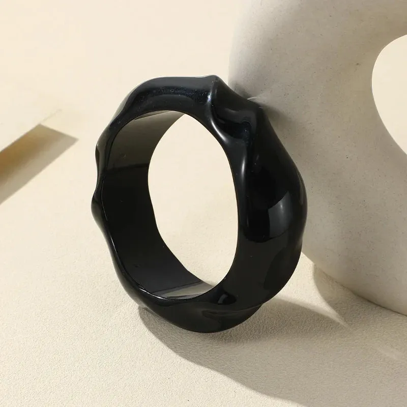 Transparent Resin Acrylic Bangles For Women Geometry Round Bangle Bracelets Charm Thick Simple Party Hand Jewelry