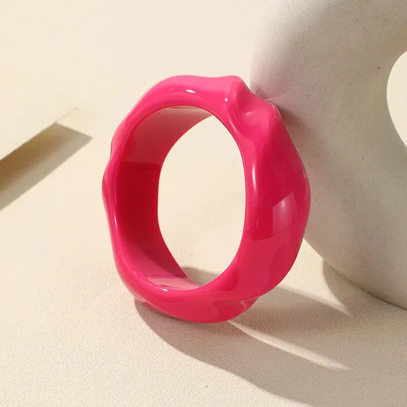 Transparent Resin Acrylic Bangles For Women Geometry Round Bangle Bracelets Charm Thick Simple Party Hand Jewelry