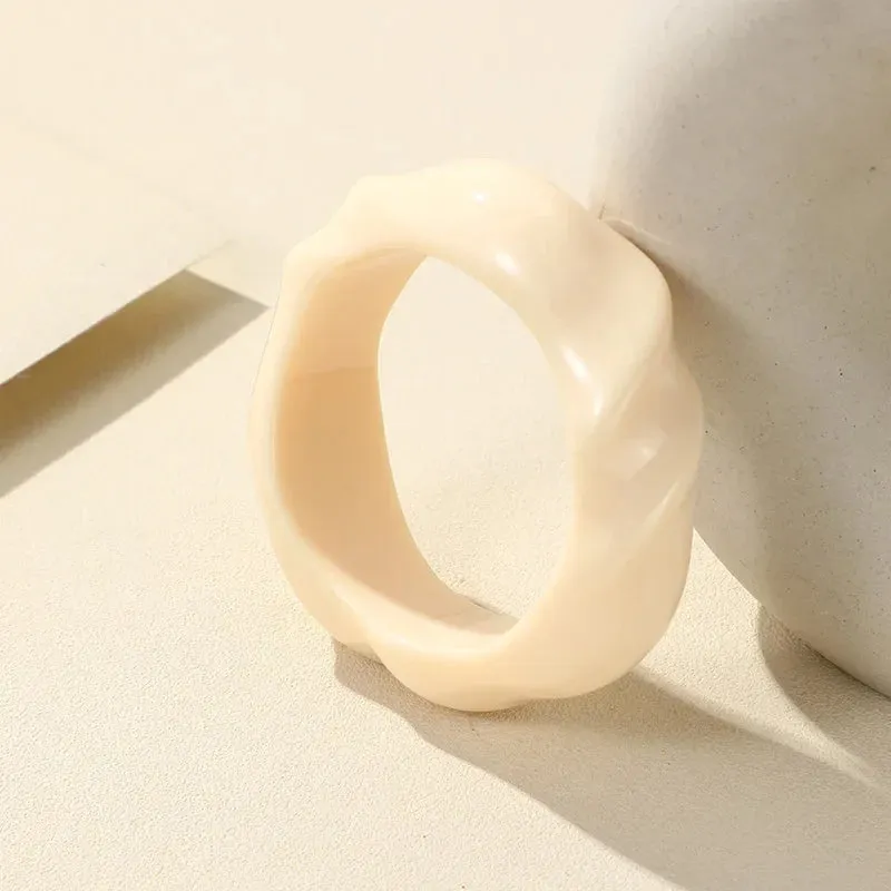 Transparent Resin Acrylic Bangles For Women Geometry Round Bangle Bracelets Charm Thick Simple Party Hand Jewelry