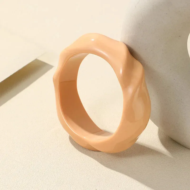 Transparent Resin Acrylic Bangles For Women Geometry Round Bangle Bracelets Charm Thick Simple Party Hand Jewelry