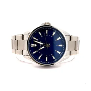 TREZIK METAL SILVER BLUE CURREN ICED OUT MENS WATCH I 5518413