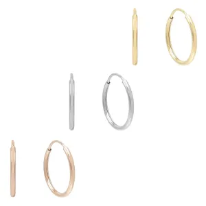 Trio Endless Hoop Earring Combo Set 14K