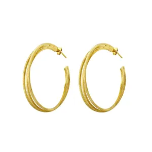 Triple Gold Hoops in various sizes