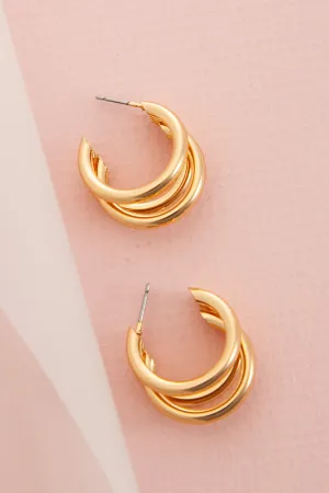 TRIPLE ROW HOOP EARRINGS | 10E3060101
