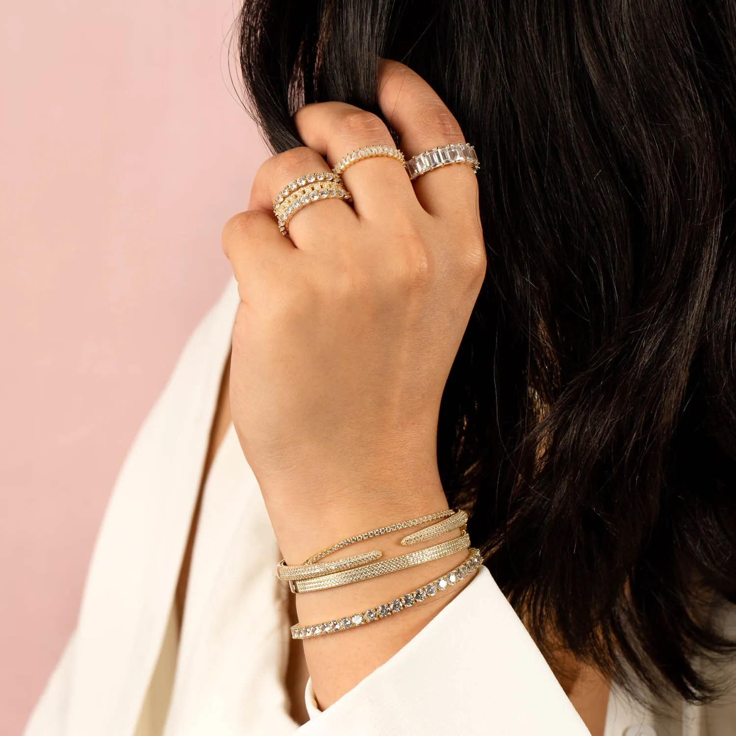 Triple Row Pavé Bangle