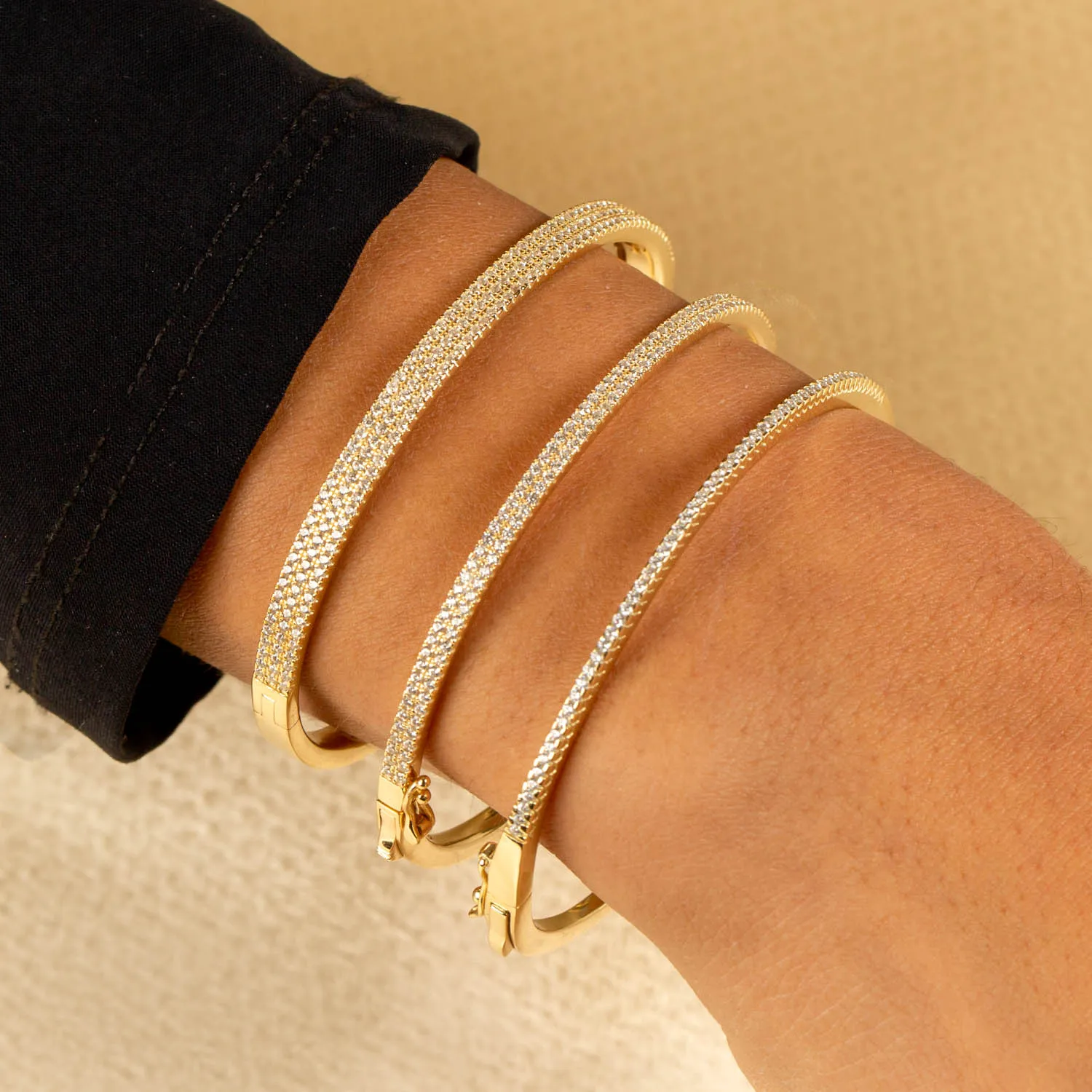 Triple Row Pavé Bangle