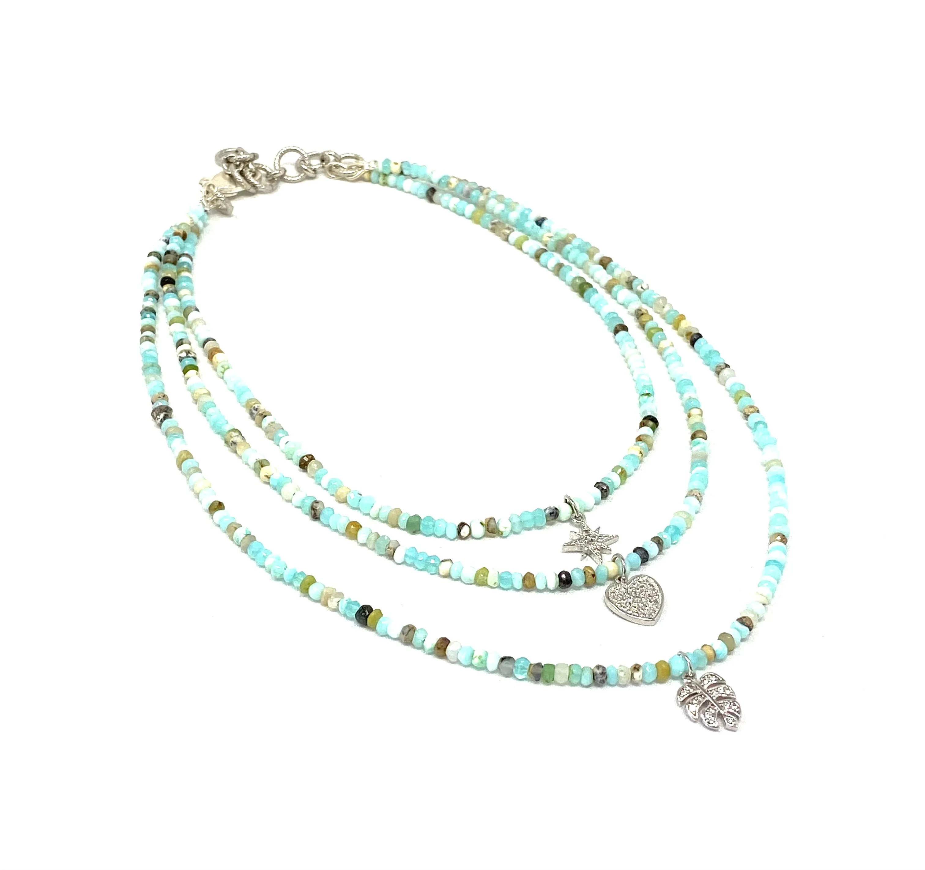 Triple Strand Semi Precious Gemstone Necklaces
