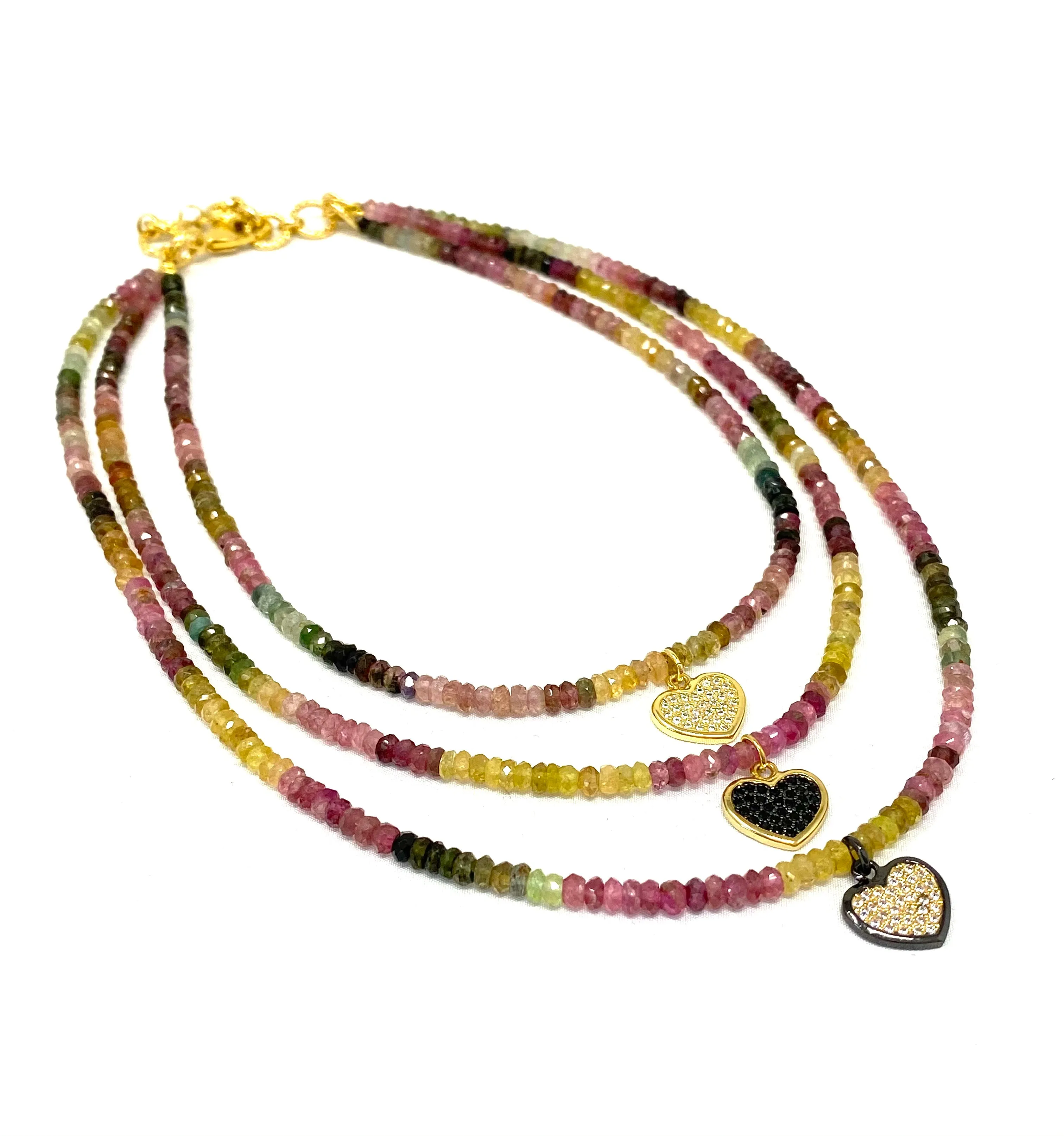 Triple Strand Semi Precious Gemstone Necklaces