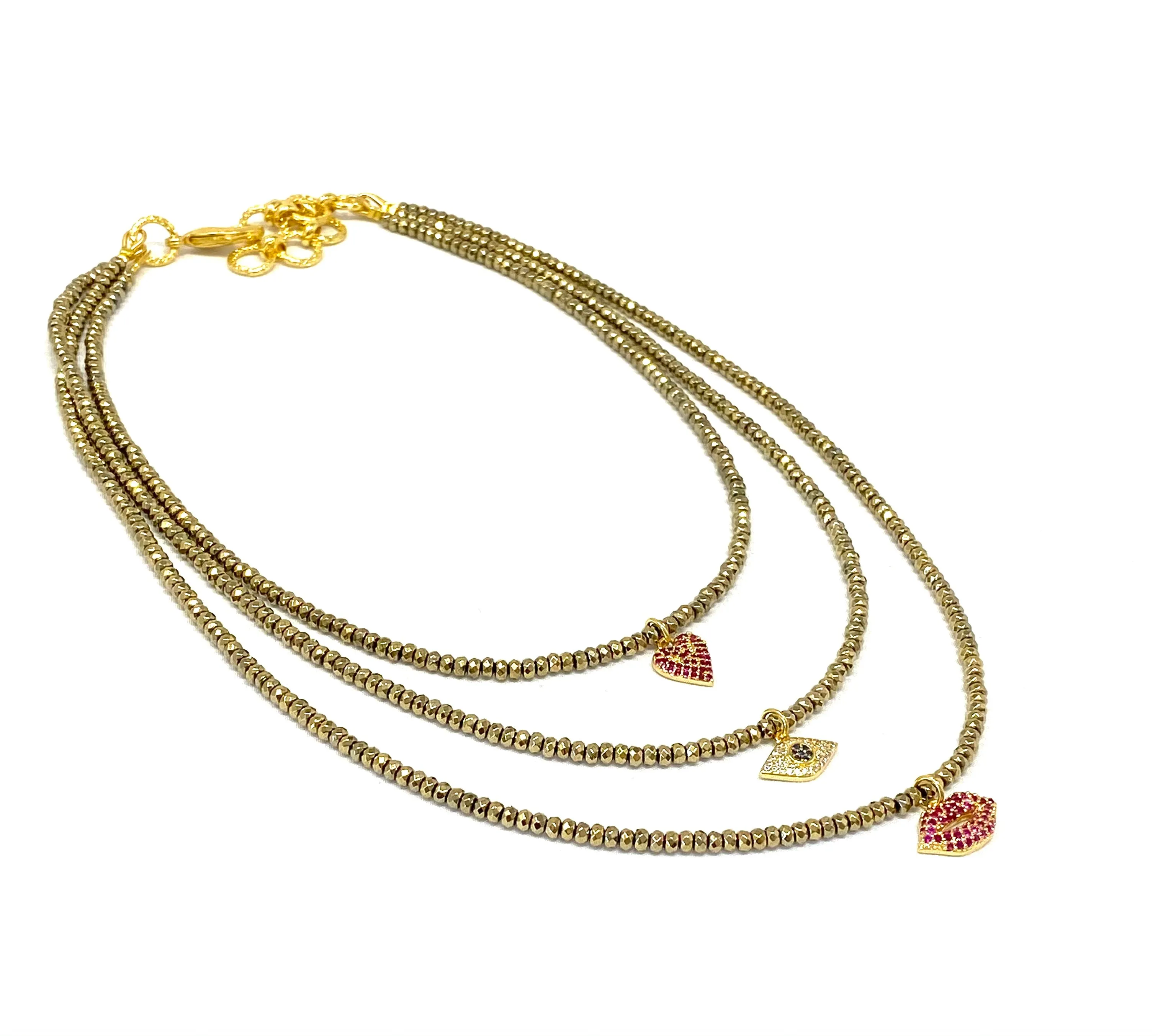 Triple Strand Semi Precious Gemstone Necklaces