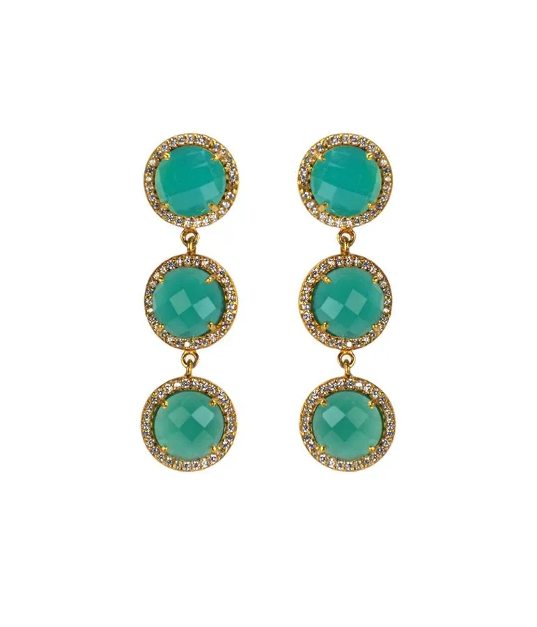 Triple Stud Drop Earrings