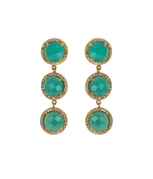 Triple Stud Drop Earrings