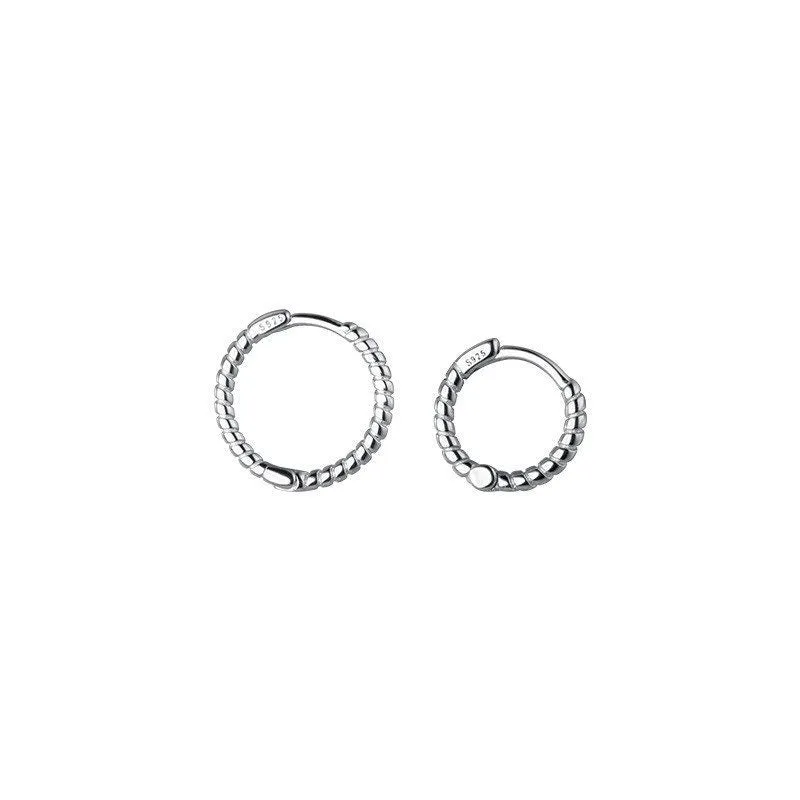 Twist Braids Hoop Huggies Earrings-SH010