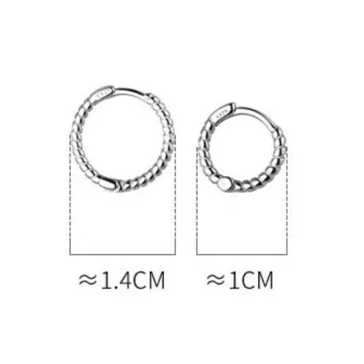Twist Braids Hoop Huggies Earrings-SH010
