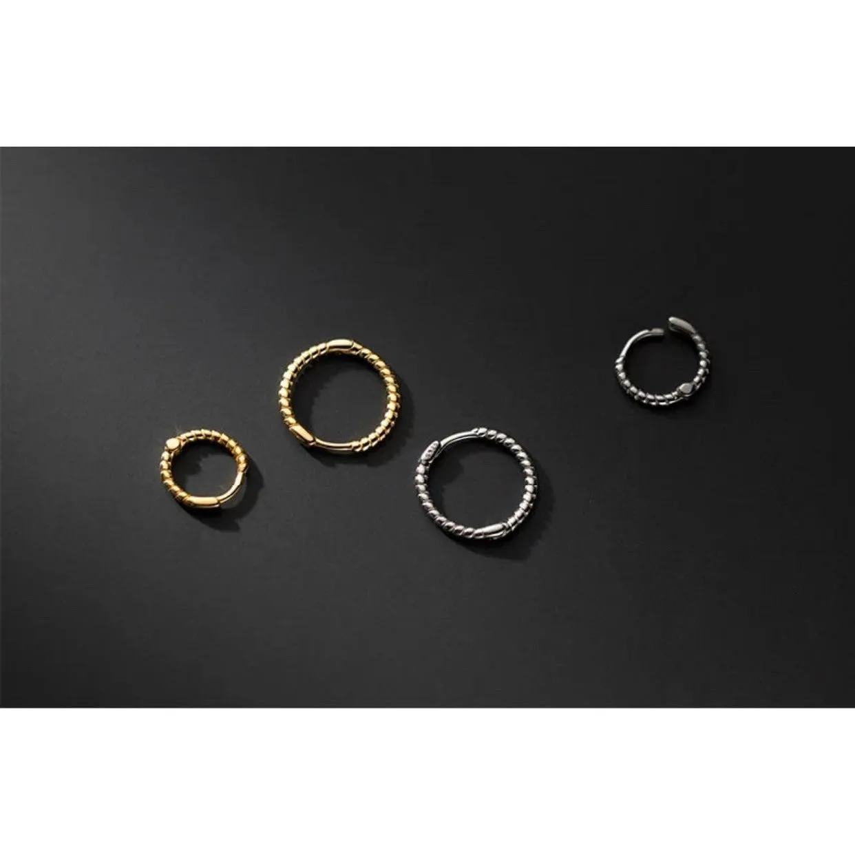 Twist Braids Hoop Huggies Earrings-SH010